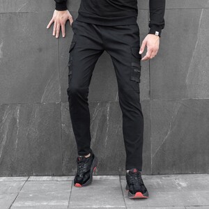 Фото - Мужские штаны Pobedov Mezhigorye черные в стиле casual - Men box