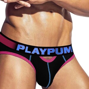 Фото - Брифы Play Pump черные с вырезами спереди и сзади - Men box