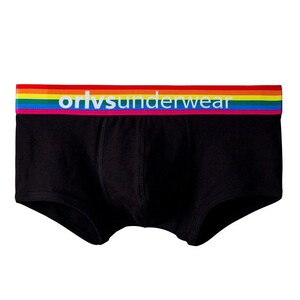 Фото - Мужские боксеры ORLVS черные с радужной резинкой - Men box