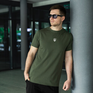 Фото - Футболка Pobedov кольору хакі Peremoga "Герб України" - Men box