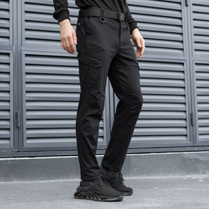 Фото - Штани Pobedov Tactical V2 чорні з накладними кишенями - Men box