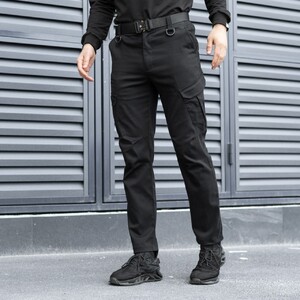 Фото - Штани Pobedov Tactical V2 чорні з накладними кишенями - Men box