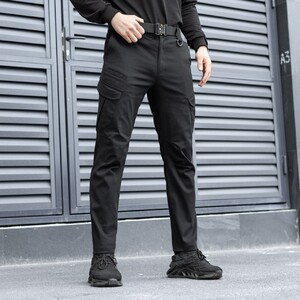 Фото - Штани Pobedov Tactical V2 чорні з накладними кишенями - Men box