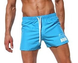 Фото - Чоловічі пляжні шорти AQUX блакитного кольору - Men box
