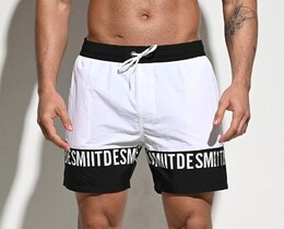 Фото - Мужские шорты Desmit белого цвета с черными вставками - Men box