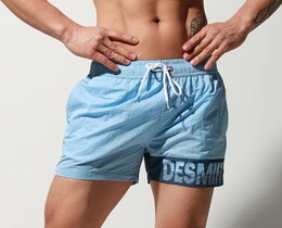 Фото - Короткі пляжні шорти Desmit блакитні на шнурівці - Men box