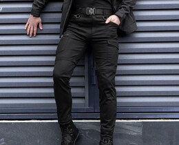 Фото - Штаны-шорты Pobedov Transformer черные с карманами - Men box