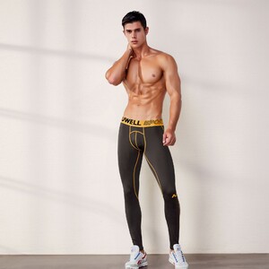 Фото - Мужские спортивные леггинсы Tauwell серо-коричневые - Men box