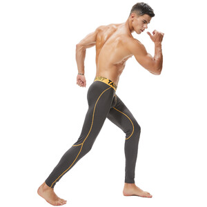 Фото - Мужские спортивные леггинсы Tauwell серо-коричневые - Men box