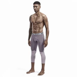 Фото - Спортивні легінси-тайтси Tauwell довжиною 3/4 сірі - Men box