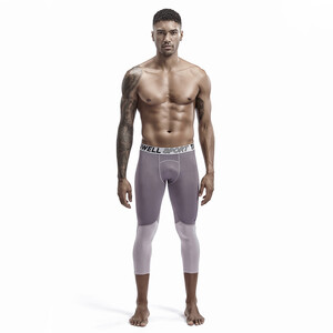 Фото - Спортивні легінси-тайтси Tauwell довжиною 3/4 сірі - Men box