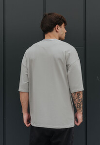 Фото - Серая оверсайз футболка Staff gray logo oversize - Men box
