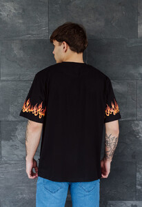 Фото - Черная футболка с огоньками Staff flames oversize - Men box