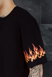 Фото - Черная футболка с огоньками Staff flames oversize - Men box