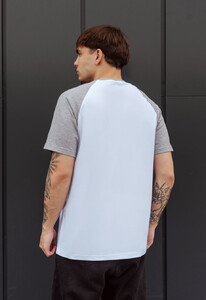Фото - Бело-серая футболка Staff logo gray melange & white - Men box