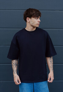 Фото - Футболка темно-синего цвета Staff navy oversize premium - Men box