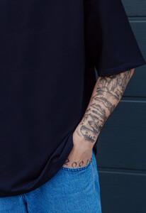 Фото - Футболка темно-синего цвета Staff navy oversize premium - Men box