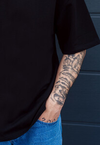 Фото - Базовая черная футболка Staff black oversize premium - Men box