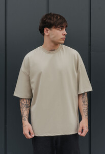 Фото - Базовая футболка оверсайз Staff beige olive oversize basic - Men box