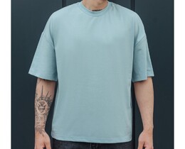 Фото - Однотонная голубая футболка Staff light blue oversize basic - Men box