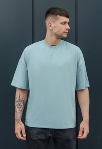 Фото - Однотонная голубая футболка Staff light blue oversize basic - Men box