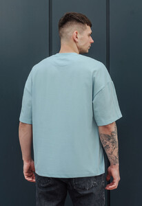 Фото - Однотонная голубая футболка Staff light blue oversize basic - Men box
