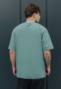 Фото - Бирюзовая оверсайз футболка Staff logo front turquoise oversize - Men box