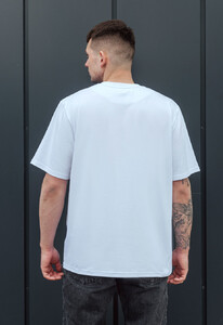 Фото - Белая оверсайз футболка Staff logo front white oversize - Men box