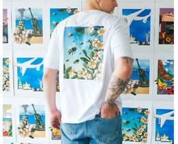 Фото - Белая оверсайз футболка Staff x Saga4 art 4 oversize - Men box