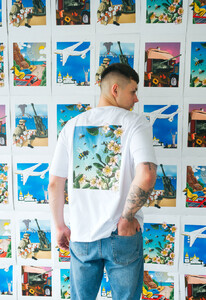 Фото - Белая оверсайз футболка Staff x Saga4 art 4 oversize - Men box