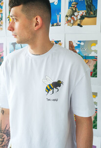 Фото - Белая оверсайз футболка Staff x Saga4 art 4 oversize - Men box