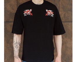 Фото - Футболка черная с птицами Staff ethno birds oversize - Men box
