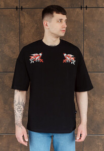 Фото - Футболка черная с птицами Staff ethno birds oversize - Men box