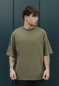 Фото - Оверсайз футболка цвета хаки Staff khaki oversize basic - Men box