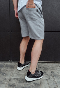 Фото - Трикотажні повсякденні шорти Staff gray melange logo - Men box
