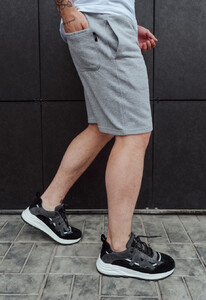 Фото - Трикотажні повсякденні шорти Staff gray melange logo - Men box