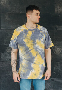 Фото - Серо-желтая футболка тай-дай Staff tay day c6 oversize - Men box