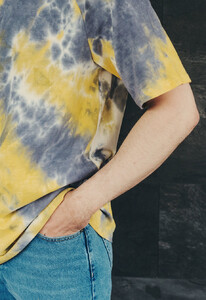 Фото - Серо-желтая футболка тай-дай Staff tay day c6 oversize - Men box