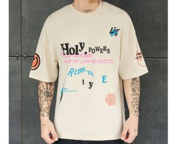 Фото - Футболка молочного цвета Staff holy powers oversize - Men box