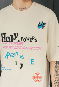 Фото - Футболка молочного цвета Staff holy powers oversize - Men box