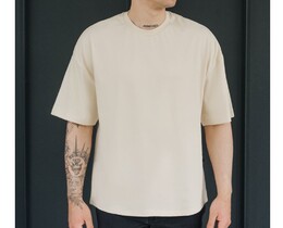 Фото - Однотонная оверсайз футболка Staff milk oversize basic - Men box