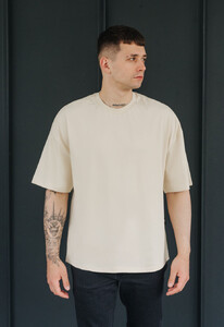 Фото - Однотонная оверсайз футболка Staff milk oversize basic - Men box