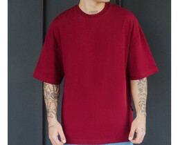 Фото - Футболка бордовая оверсайз Staff bordo oversize - Men box