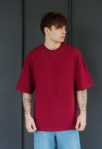 Фото - Футболка бордовая оверсайз Staff bordo oversize - Men box