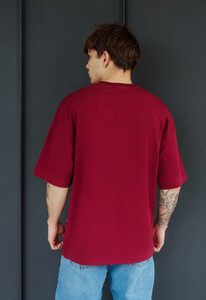 Фото - Футболка бордовая оверсайз Staff bordo oversize - Men box