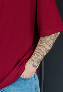 Фото - Футболка бордовая оверсайз Staff bordo oversize - Men box