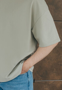 Фото - Однотонная серая футболка Staff gray oversize basic - Men box