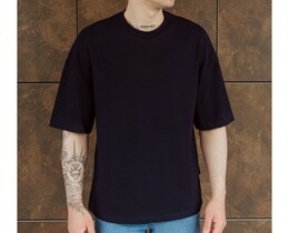 Фото - Базовая темно-синяя футболка Staff navy oversize basic - Men box
