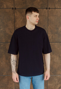 Фото - Базовая темно-синяя футболка Staff navy oversize basic - Men box