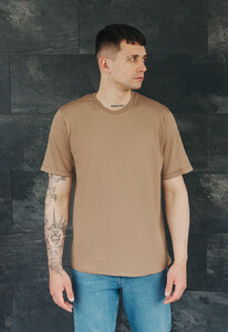 Фото - Коричневая футболка с подвернутыми рукавами Staff brown basic - Men box